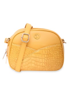 CAPRESE Caprese Cabo Croco Ochre Faux Leather Small Sling Bag  - Image 1