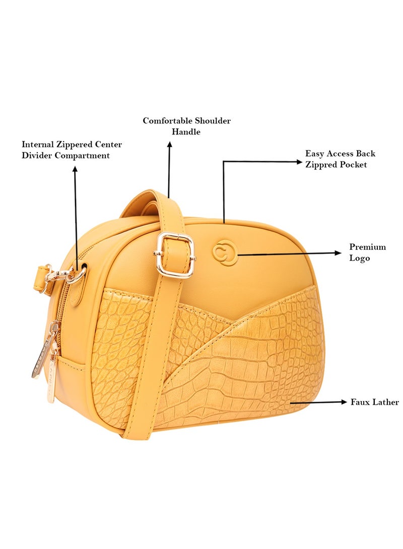 كابريسي كابو حقيبة كروكو مغرة صغيرة من الجلد الصناعي - Image 3