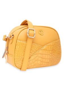 CAPRESE Caprese Cabo Croco Ochre Faux Leather Small Sling Bag  - Image 4