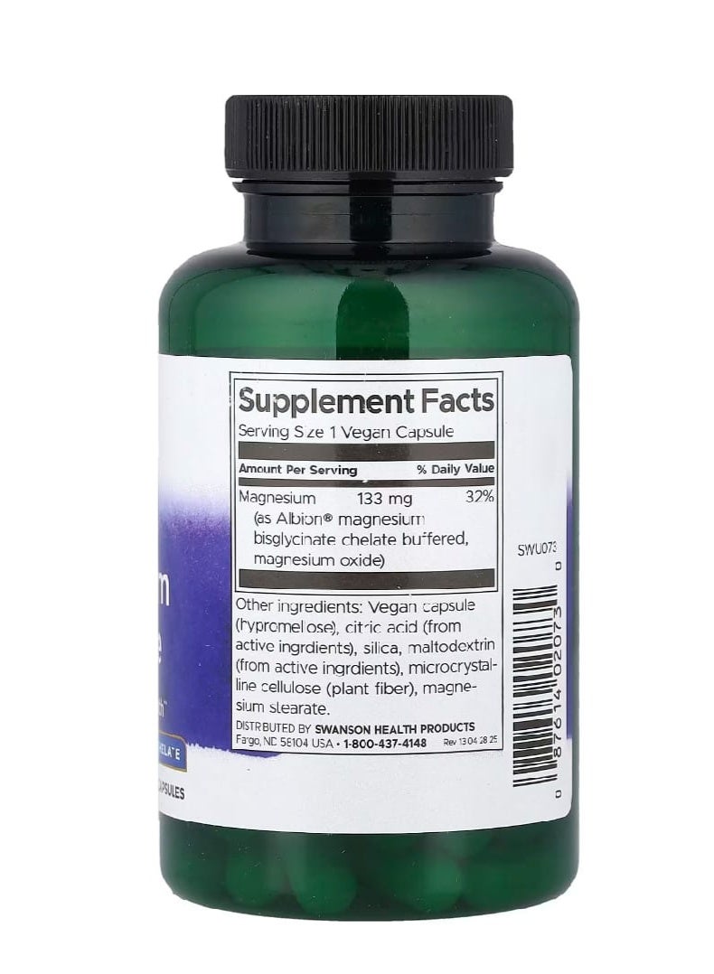 SWANSON Albion Magnesium Glycinate 133 mg 90 Vegan Capsules - Image 2
