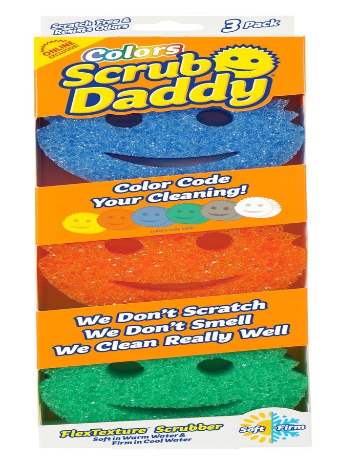 Scrub Daddy Color Sponges - Scratch-Free Multipurpose Dish Sponges for Kitchen, Bathroom & Household Cleaning - Made with BPA-Free Polymer Foam (3 Count) - Image 1