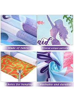 Tatuo Mermaid Toss Games With 3 Bean Bags Blue Ocean Birthday Bean Bag Games Set Boys Girls Mermaid Backdrop Birthday Party Toss Games Banner Under Sea World Theme Photo Background For Outdoor Yard Game  - Image 3