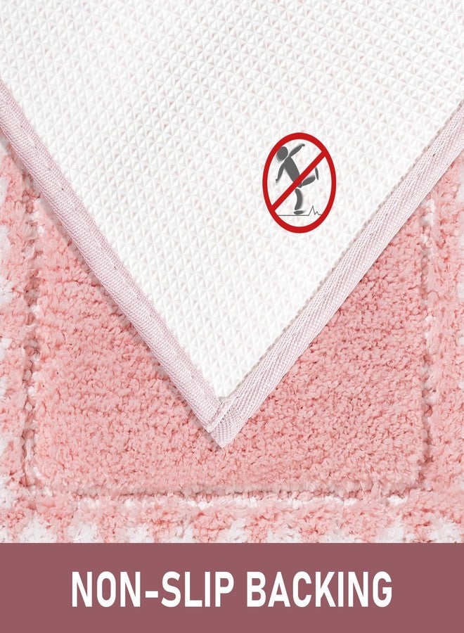 UNIBATH Pink Bathroom Rugs 20x31, Non Slip Washable Bath Mats,Super Soft Microfiber Bathroom Mats, Plush Fluffy Absorbent Bath Rugs for Sink Tub Basin Shower Floor - Image 5