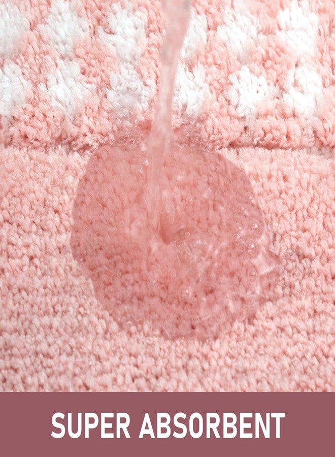 UNIBATH Pink Bathroom Rugs 20x31, Non Slip Washable Bath Mats,Super Soft Microfiber Bathroom Mats, Plush Fluffy Absorbent Bath Rugs for Sink Tub Basin Shower Floor - Image 4