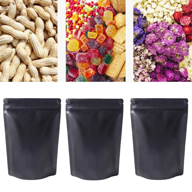 E Sko ESKO Ziplock Standee Pouch Resealable Polyester Bags Without Window Perfect for Packaging Storage and More 200mmX300mmBlack Pack of 100 - Image 3