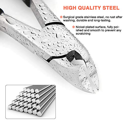 BEZOX Thick Toenail Clippers for Seniors - Large Toe Nail Clippers for Thick Nails, Precision Comfort Grip Long Handle Fingernail Clippers, Effortless Trimming Nail Cutter - Premium Stainless Steel - Image 5