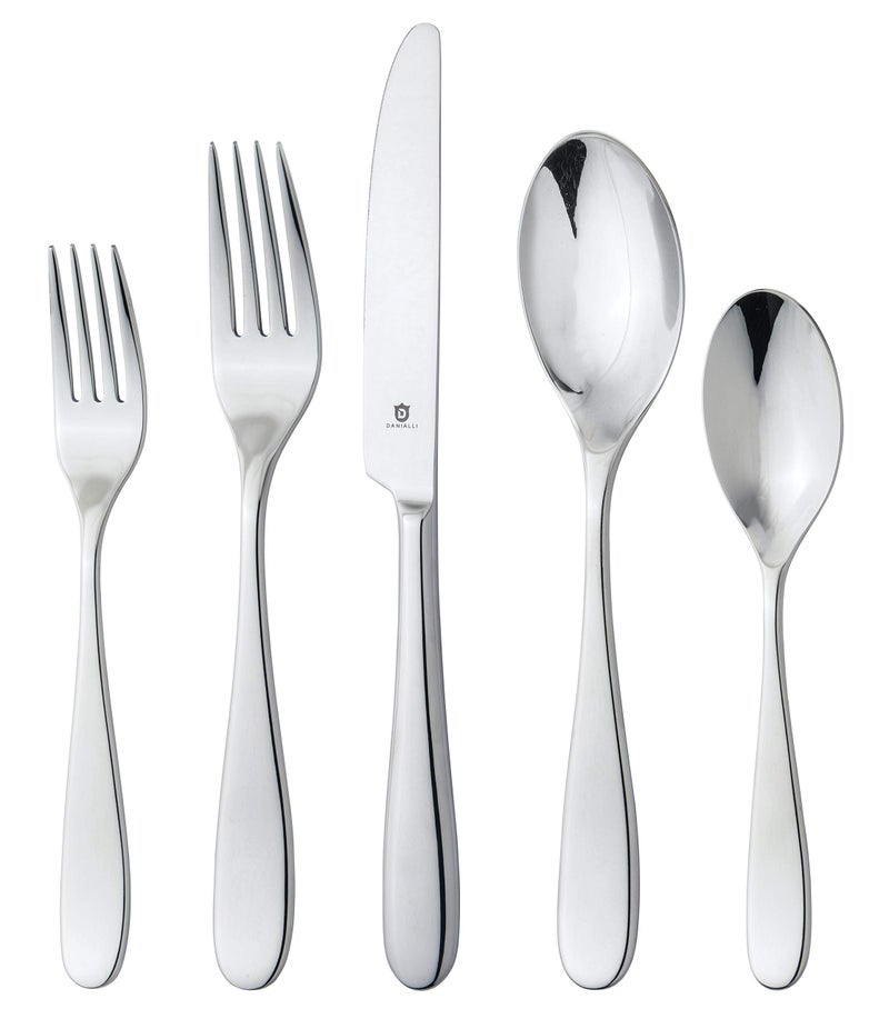 Danialli Premium 1810 Stainless Steel Flatware  Fidenza Fidenza Hammered Marettimo Marettimo Hammered and Mezzano Engraved collections 40Piece Fidenza