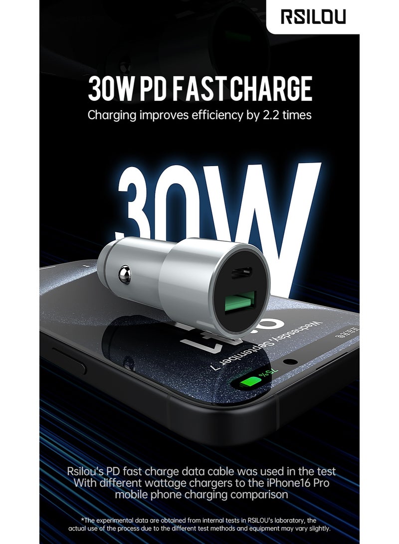 rsilou USB & Type-C 2 IN 1 Dual Ports Fast charging mobile car charger - Image 5
