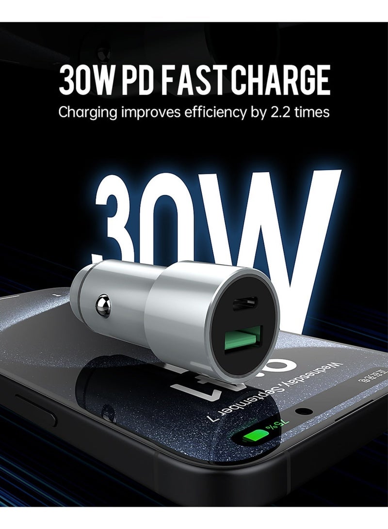 RSILOU-R4518 30W Dual-Port Car Charger – USB-A & Type-C Fast Charging for iPhone, Samsung, Huawei, Xiaomi, Oppo & All PD/QC Devices - Image 4