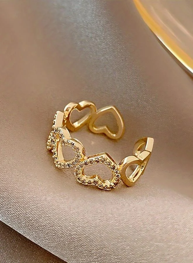 Take Two  Rhinestone Heart Open Ring for Women | Best Price UAE