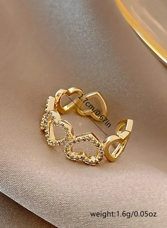 Take Two  Rhinestone Heart Open Ring for Women | Best Price UAE