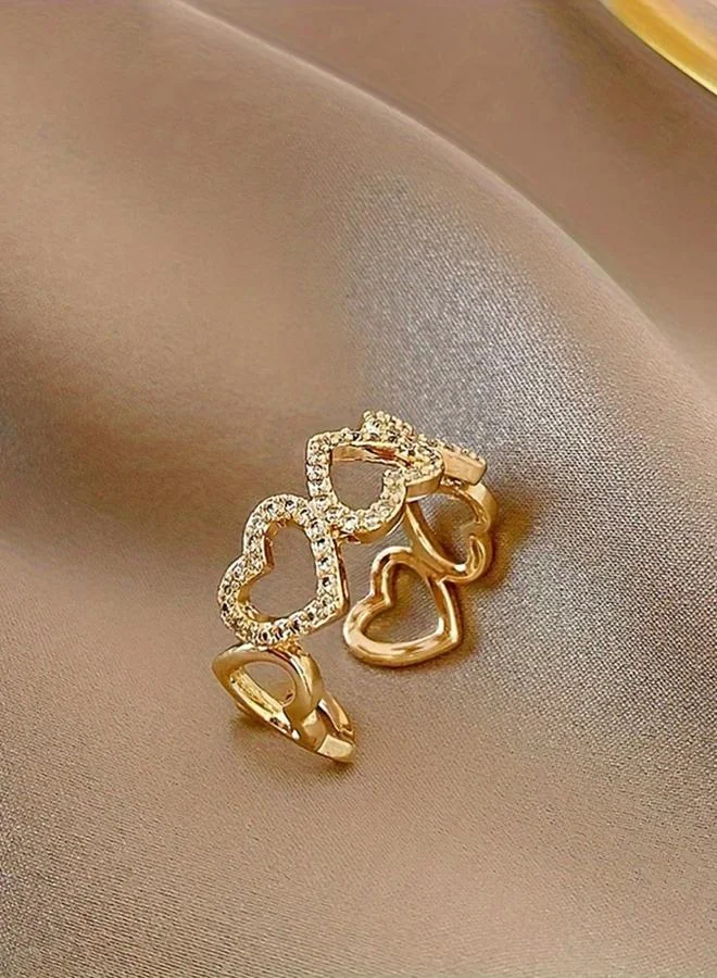 Take Two  Rhinestone Heart Open Ring for Women | Best Price UAE
