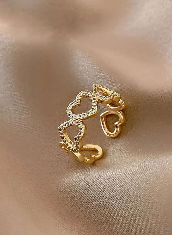 Take Two  Rhinestone Heart Open Ring for Women | Best Price UAE