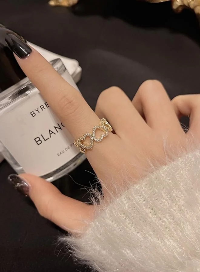 Take Two  Rhinestone Heart Open Ring for Women | Best Price UAE