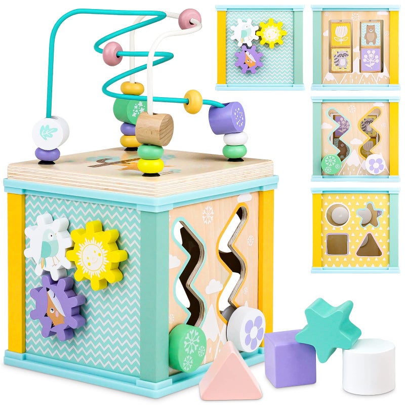 Airlab Wooden Activity Cube Montessori Toys for 1 2 3 Year Old Baby Toys 12 Months Toddlers 13 Birthday Gift Boys Girls Sensory Interactive Learning Toys - Image 2