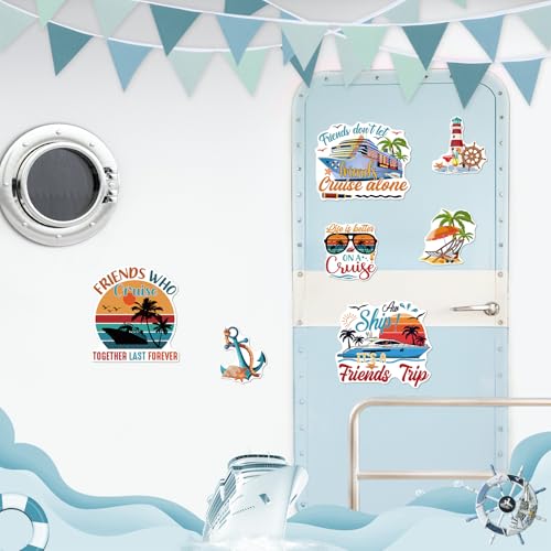 Dazoratix Cruise Door Magnets Decorations - 7 Pcs Retro Friends Trip Magnetic Stickers Ship Cabin Sea Navigation Anchor Stateroom Accessories Summer Carnival Party Fridge Refrigerator Garage Car Decor - Image 5