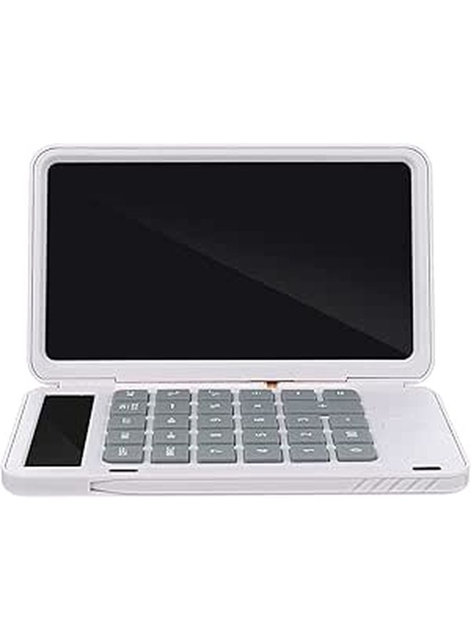 White LCD Writing Pad Calculator 120mAh Portable Office School Tool - Image 1