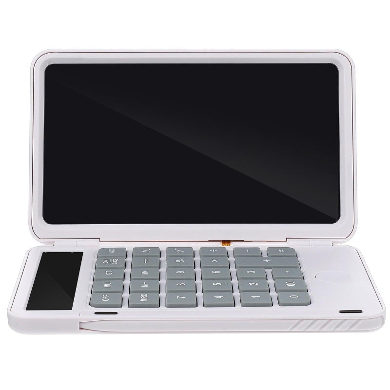 White LCD Writing Pad Calculator 120mAh Portable Office School Tool - Image 2