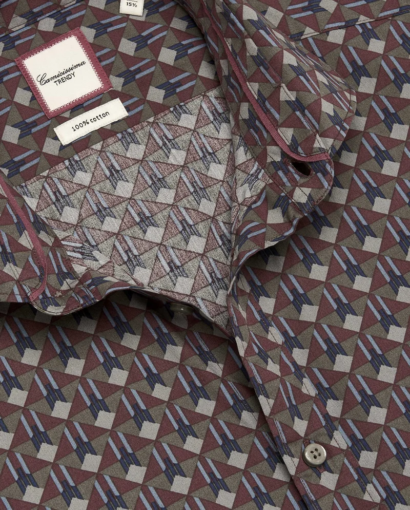 Camicissima EXTRA SLIM SHAPED PRINTED POPLIN SHIRT