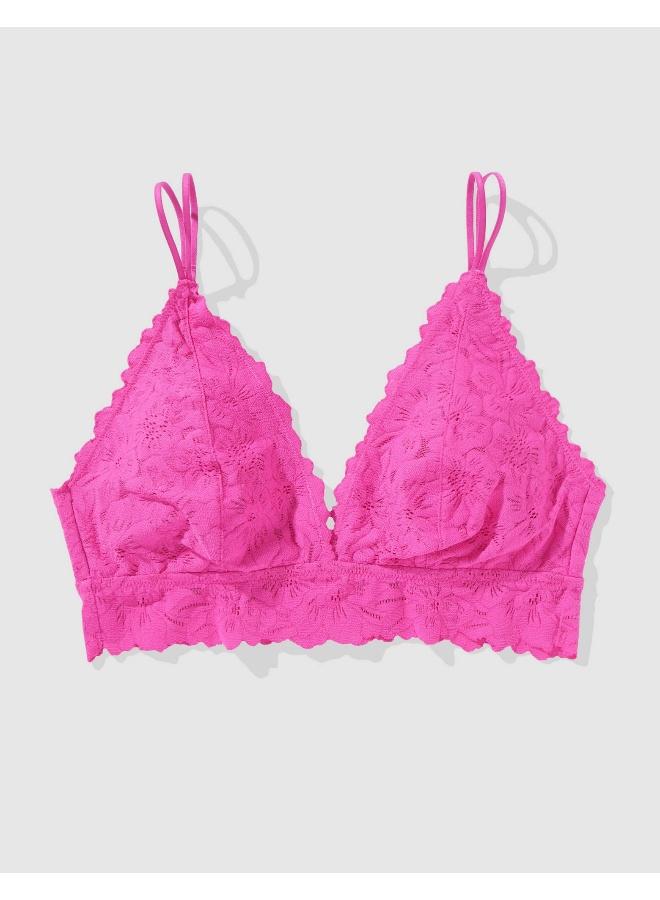 Aerie Show Off Rosey Lace Padded Plunge Bralette - Image 3