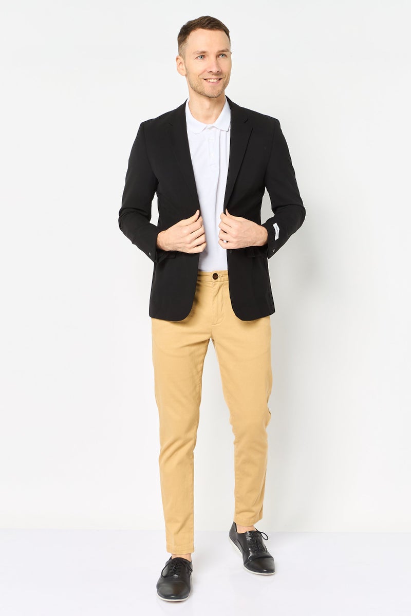 SELECTED Men Regular Fit Plain Casual Blazer, Black - Image 3