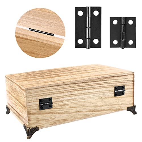 VIPMOON 70PCS Small Hinges for Wooden Box, Mini Black Hinges with 300 Tiny Screws, 24 x 16mm & 18 x 15mm, for DIY Small Crafts/Jewelry Box 2 Sizes - Image 4