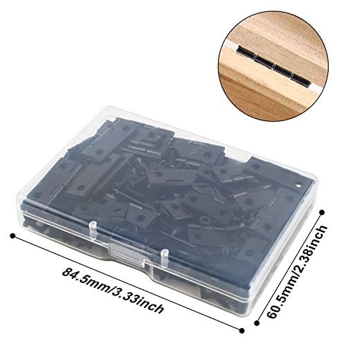 VIPMOON 70PCS Small Hinges for Wooden Box, Mini Black Hinges with 300 Tiny Screws, 24 x 16mm & 18 x 15mm, for DIY Small Crafts/Jewelry Box 2 Sizes - Image 5