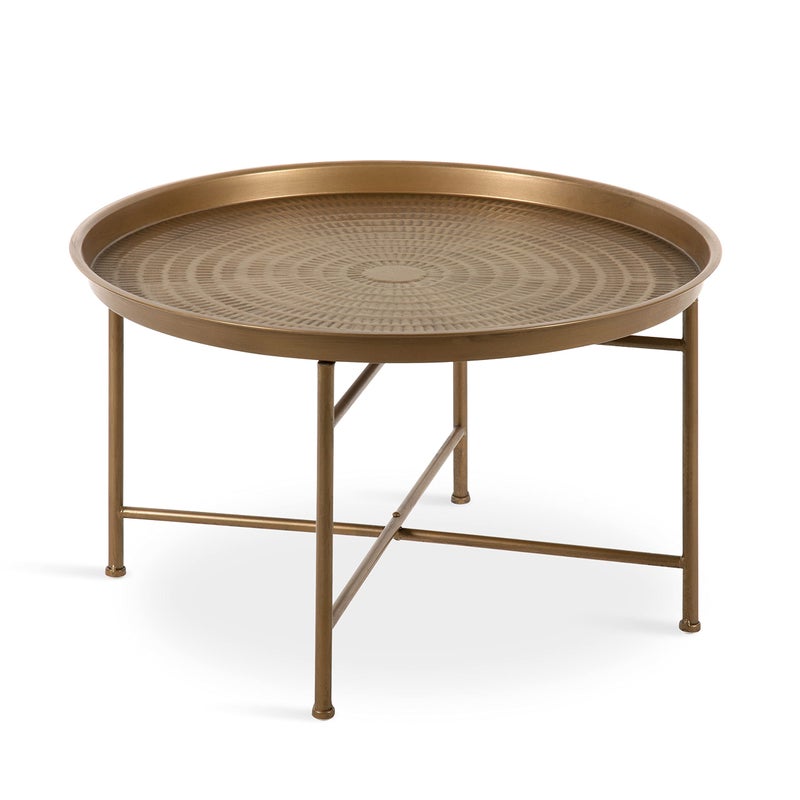 Kate and Laurel Kate and Laurel Mahdavi BohoChic Hammered Metal Tray Coffee Table Dark Gold 