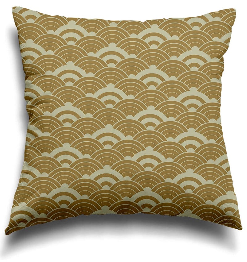 homewards Crane Wave Pattern Cushion Cover Set of 5 Poly Satin Size 16x16 inches - Image 3