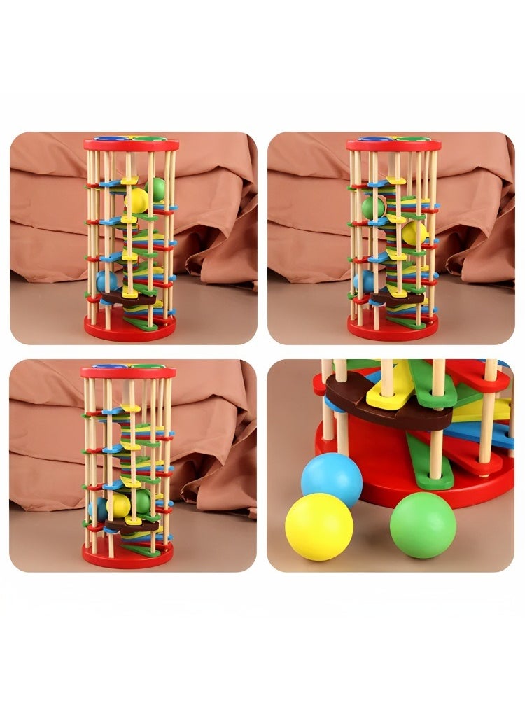 null - Montessori Wooden Hammer Toy for Toddlers, Ball Drop Tower with Hammer Knock Game for Hand-Eye Coordination and Fine Motor Skills, Education Early Learning Supporting Tool and Ideal Gift for Kids - Image 1