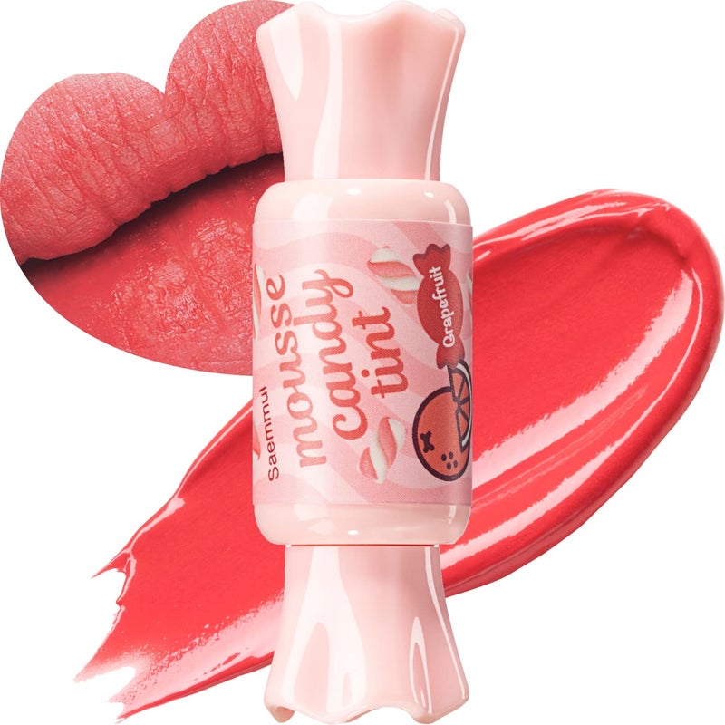 THESAEM Saemmul Mousse Candy Tint 4 Grapefruit Mousse  High Pigment Matte Finish Long Lasting Lip Stain with Honey Extracts to Hydrate Lips  Weightless  SmudgeProof 03 floz