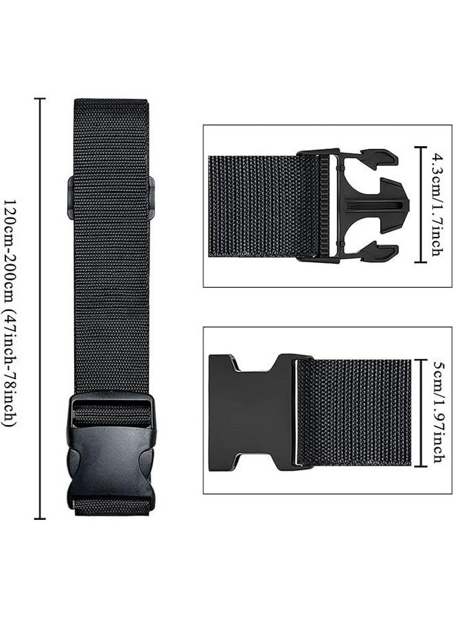 iCONY Luggage Straps for Suitcases 2INCH X6.5FEET with Quick Release Buckle Adjustable, Premium Accessory for Travel Bag Closure Bright Colors 2pack (Black) - Image 2