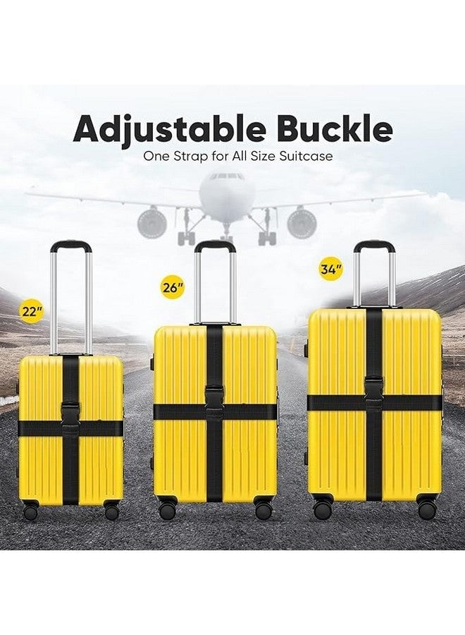 iCONY Luggage Straps for Suitcases 2INCH X6.5FEET with Quick Release Buckle Adjustable, Premium Accessory for Travel Bag Closure Bright Colors 2pack (Black) - Image 4