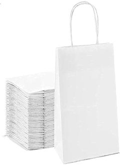 Generic 25 white 100 gm medium sized handle kraft bag 24cm*30cm*12cm 