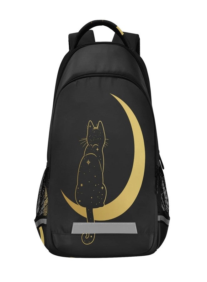 Glaphy Black Cat Moon Backpack Laptop School Book Bag Lightweight Daypack for Men Women Teens Kids - Image 1