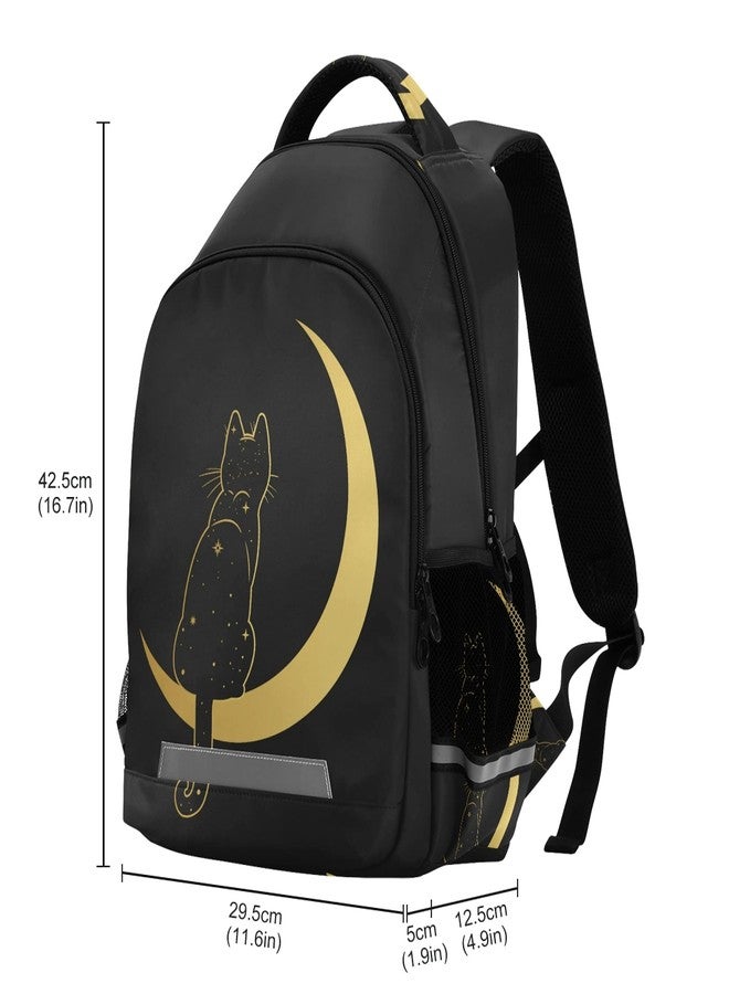 Glaphy Black Cat Moon Backpack Laptop School Book Bag Lightweight Daypack for Men Women Teens Kids - Image 3
