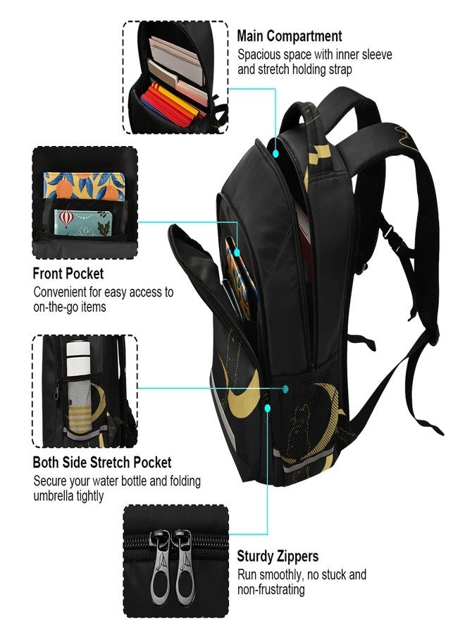 Glaphy Black Cat Moon Backpack Laptop School Book Bag Lightweight Daypack for Men Women Teens Kids - Image 4