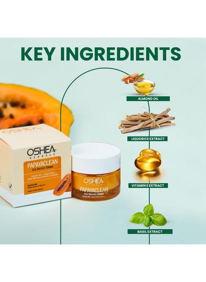 OSHEA Herbals Papayaclean Anti Blemish Face Cream For All Skin Types | Hydrates, Removes Dark Spots & Blemishes | With Papaya Extract & Vitamin E 50 G… (Pack Of 2) - Image 2