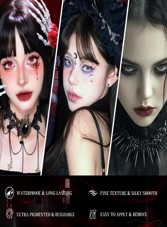 VANERIA Black Smoky Eyeshadow Palette,15 Colors Goth Makeup,Silver Grey Eyeshadow,High Pigment,Long Wear,Cool Toned Eyeshadow Palette,Waterproof,Intense Color(Gothic Black) - Image 4