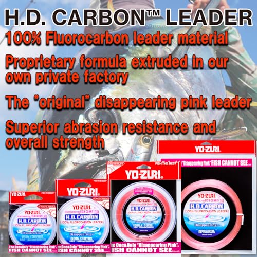 DUEL Yo-Zuri 30-Yard HD Fluorocarbon Leader Line, Pink, 200-Pound - Image 2