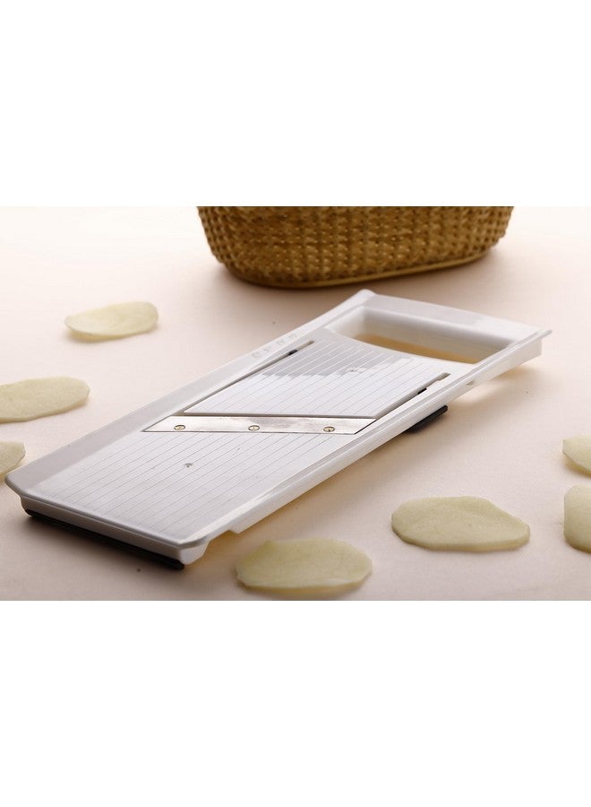GANESH Sleek Adjustable Slicer for Cutiing Fruits & Vegetable Slices Different Slices Thickness Cutting, Color May Vary - Image 4