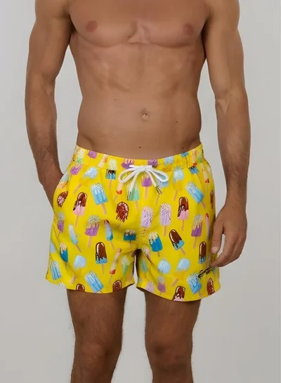 Just Nature Swim Shorts Treats in Yellow