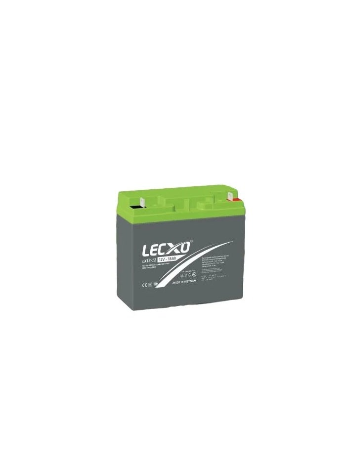Lecxo - Lecxo Lead Acid Dry Battery 12V 18AH provides high performance and long service life  for UPS backup systems, backup power supplies for telecommunications applications. - Image 1
