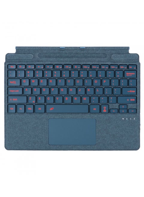 Arabic and English Keyboard for Microsoft Surface Pro 11/X/10/9/8, 7-color Keycap Alphabet Backlit Bluetooth Wireless Removable Keyboard with Magnetic Pen Slot