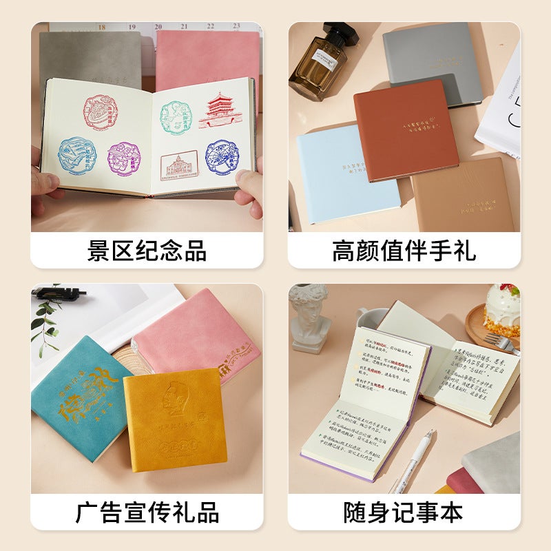 Cute Mini Stamp Notebook – Square Pocket Planner with Blank Grid Pages - Image 3