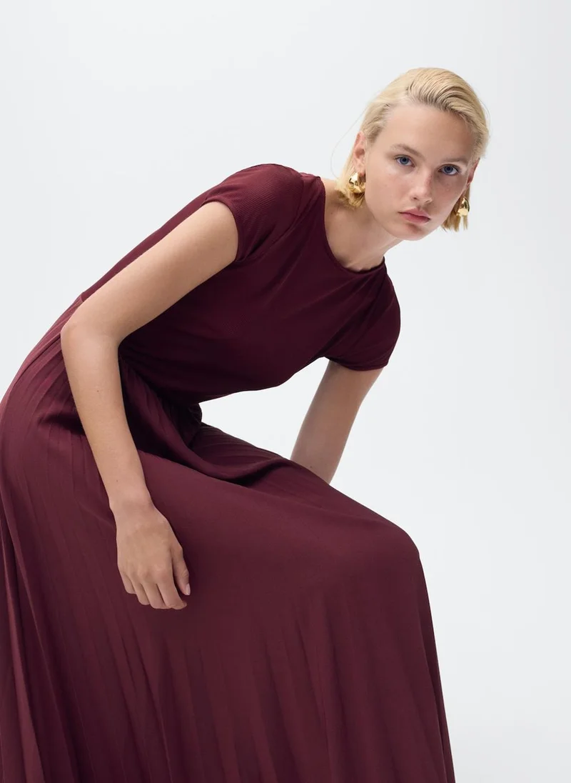 MANGO Combined pleated dress