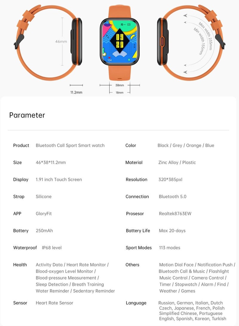 RollsTimi  Sports Men's Smartwatch Fitness Tracker Waterproof Smart Watch for Men Women, Heart Rate Monitor, Bluetooth Calls - Image 4