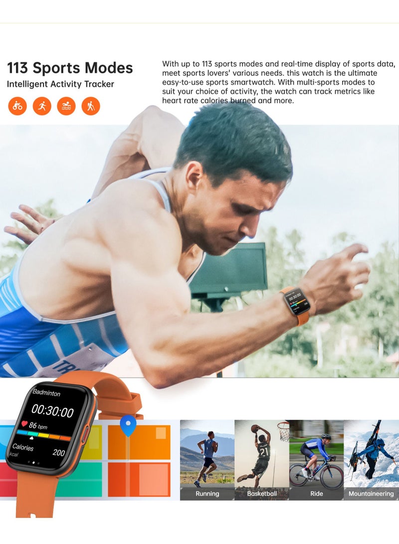 RollsTimi  Sports Men's Smartwatch Fitness Tracker Waterproof Smart Watch for Men Women, Heart Rate Monitor, Bluetooth Calls - Image 5