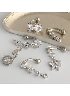 Generic Colorful Short Stainless Steel Belly Button Ring Set Belly Button Ring Body Piercing Jewelry Belly Button Rings  - Image 3