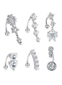Generic Colorful Short Stainless Steel Belly Button Ring Set Belly Button Ring Body Piercing Jewelry Belly Button Rings  - Image 1